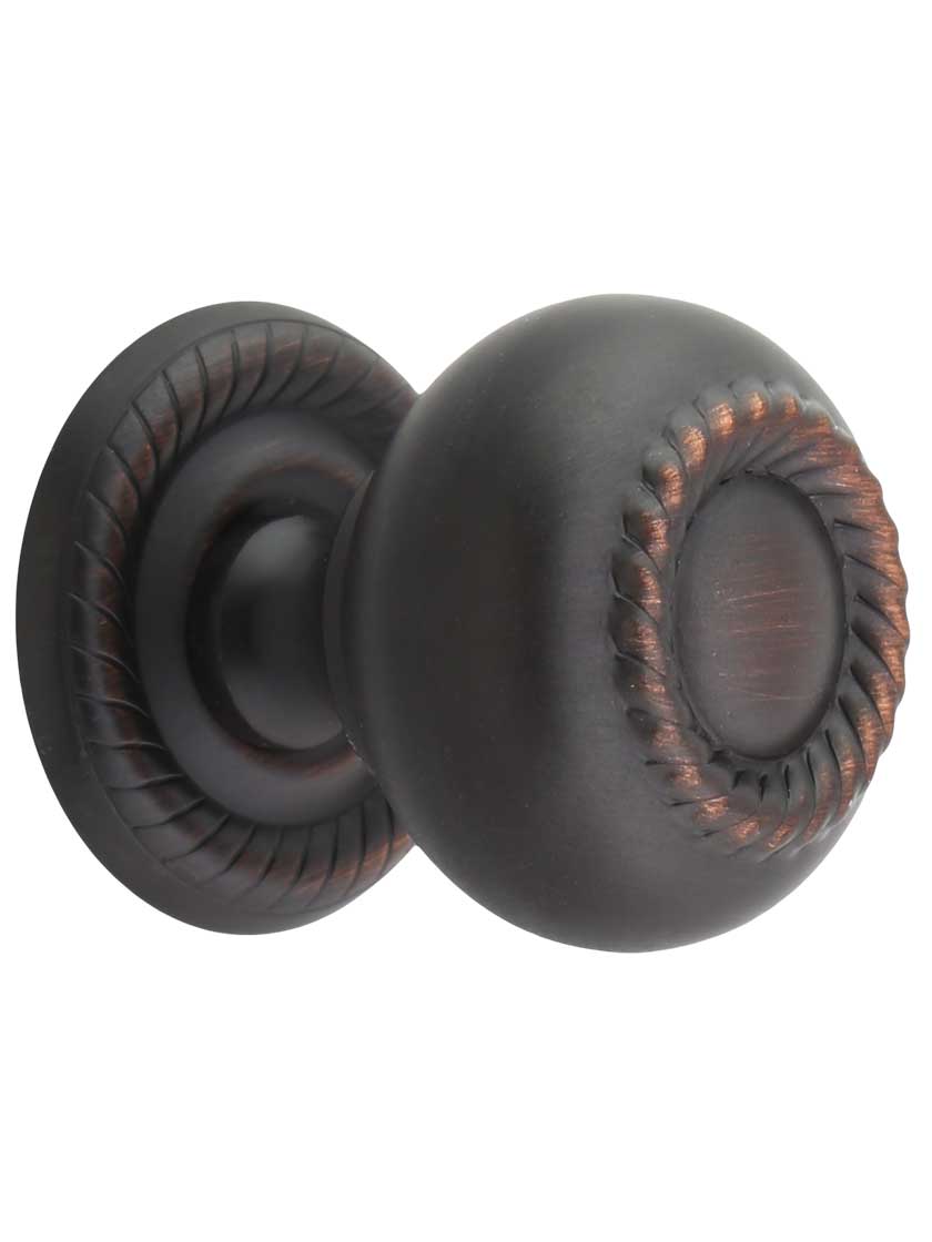 Rhodes Rope Detail Knob with Back Plate - 1 1/4